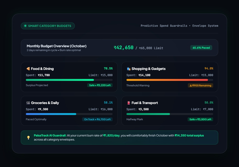 Smart Category Budgets and Envelope Interface