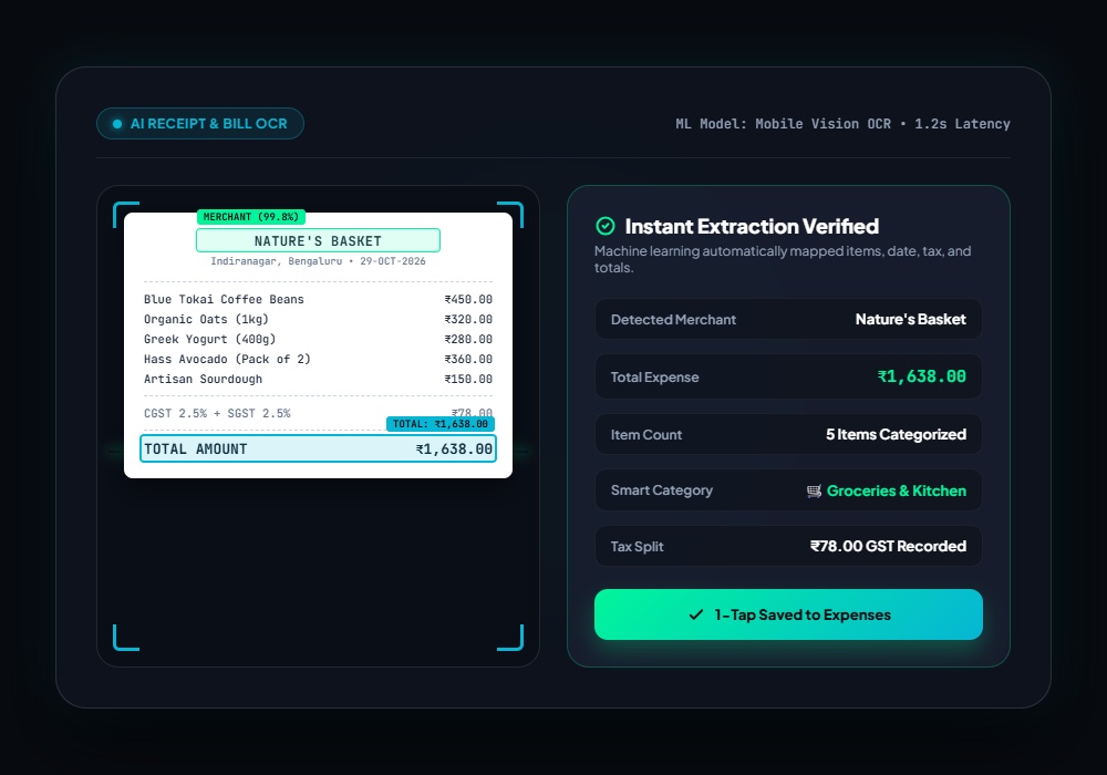 AI Receipt and Bill OCR Scanning Interface